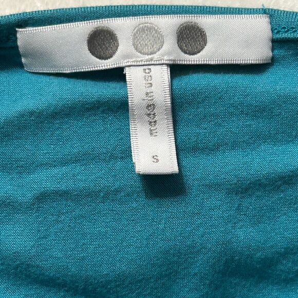 Three Dots Flutter Sleeve Jersey Easy Flounce T Shirt Dress Teal Blue Strappy S - Picture 10 of 12